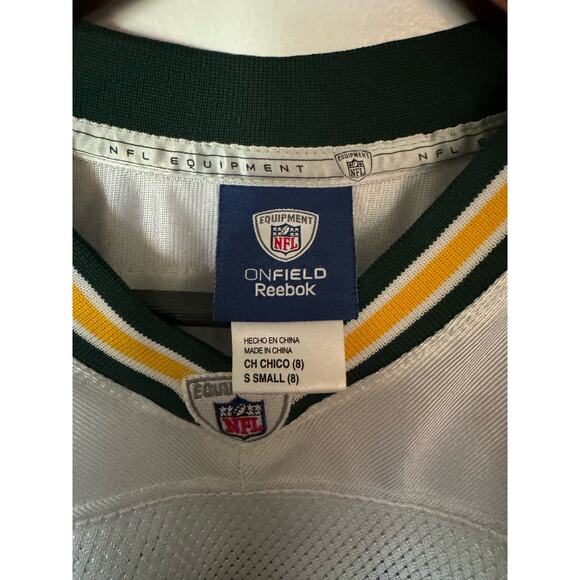NFL Green Bay Packers Aaron Rogers #12 Reebok On Field White Jersey Youth S 8 - Picture 5 of 11